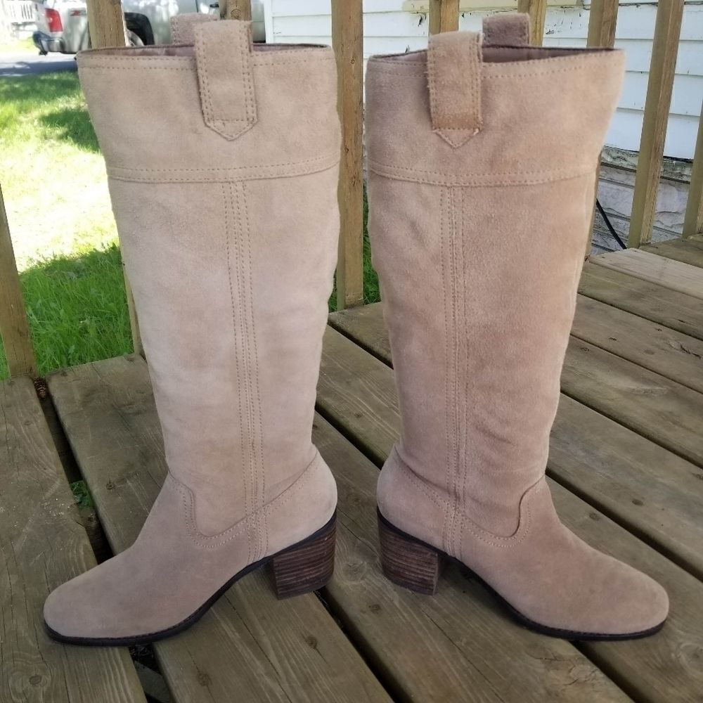 Arturo Chiang Alabama Suede Knee High‎ Equestrian Heeled Tall Riding Boots 7